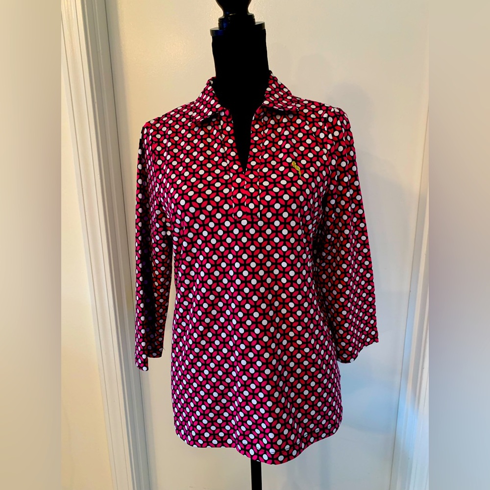 Pappagallo top size medium- tropical pink multi NWT